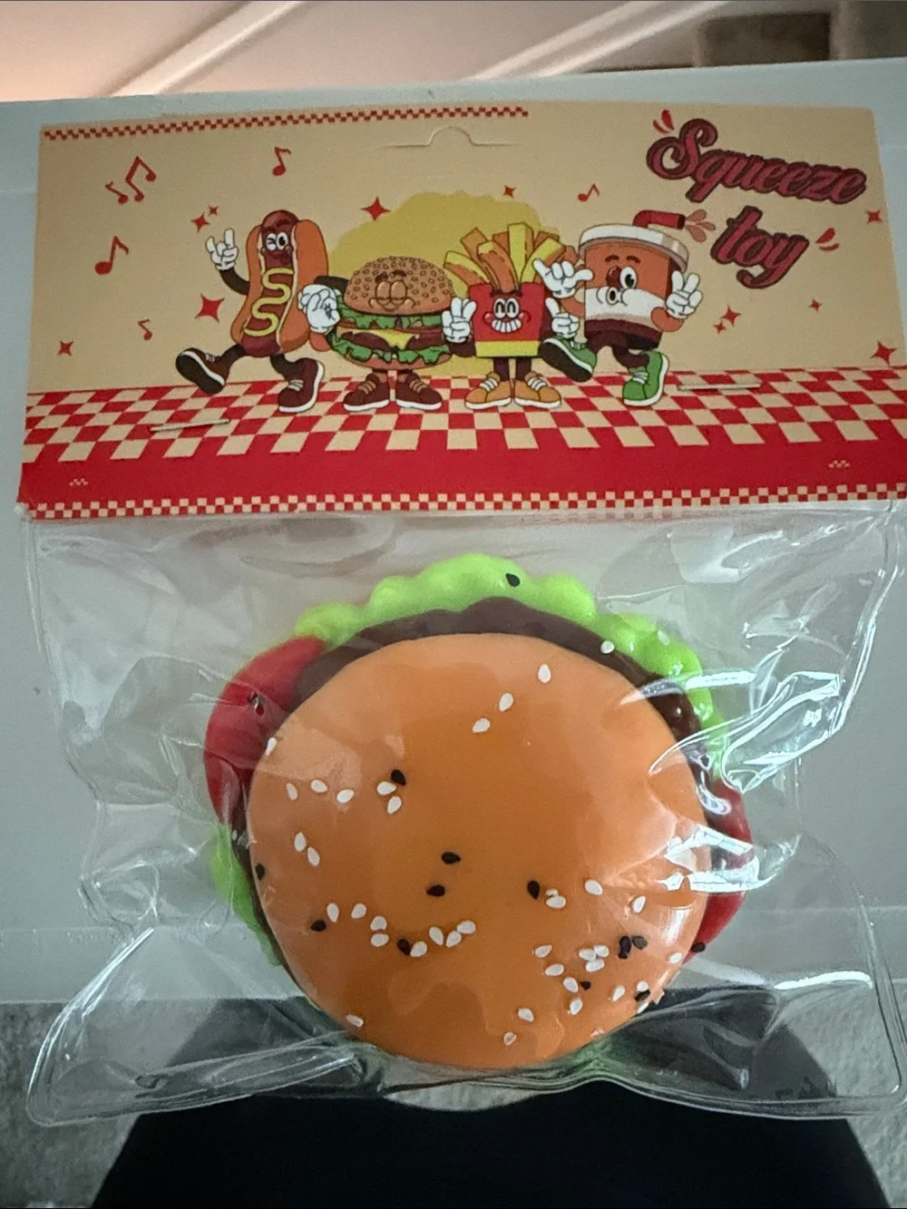 Squeeze Burger & Fries Party Favor Set - Orange, Red, Yellow, Green